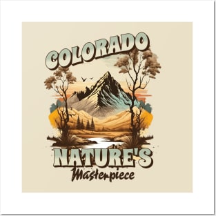 Colorado Nature's Masterpiece Mountain Nature Outdoors Retro Vintage Adventure Posters and Art